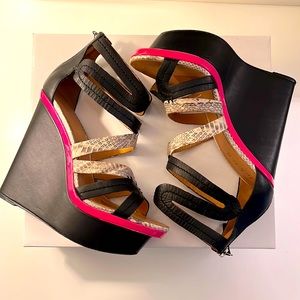 L.A.M.B Wedge Platform Sandals